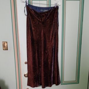 Lauren Ralph Lauren Brown Velvet Skirt